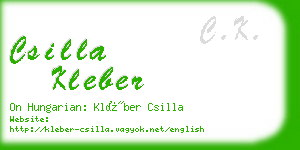 csilla kleber business card